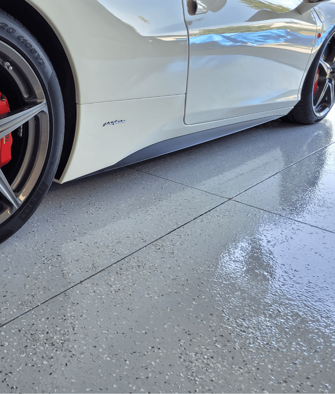 a garage floor with polyaspartic coating