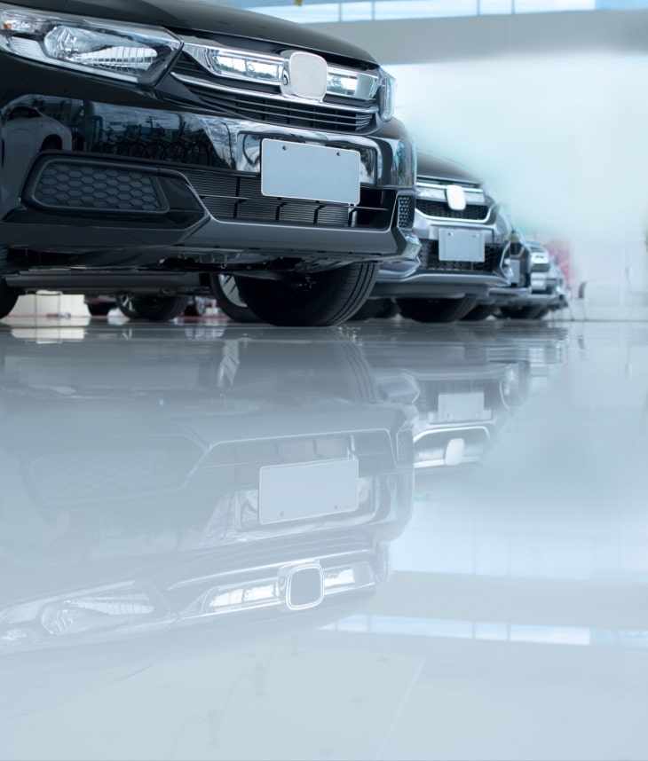 Car station with polyaspartic floor coating