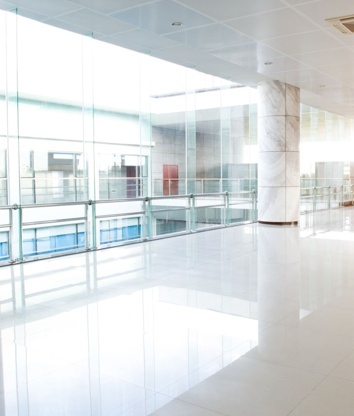office building with polyaspartic floor
