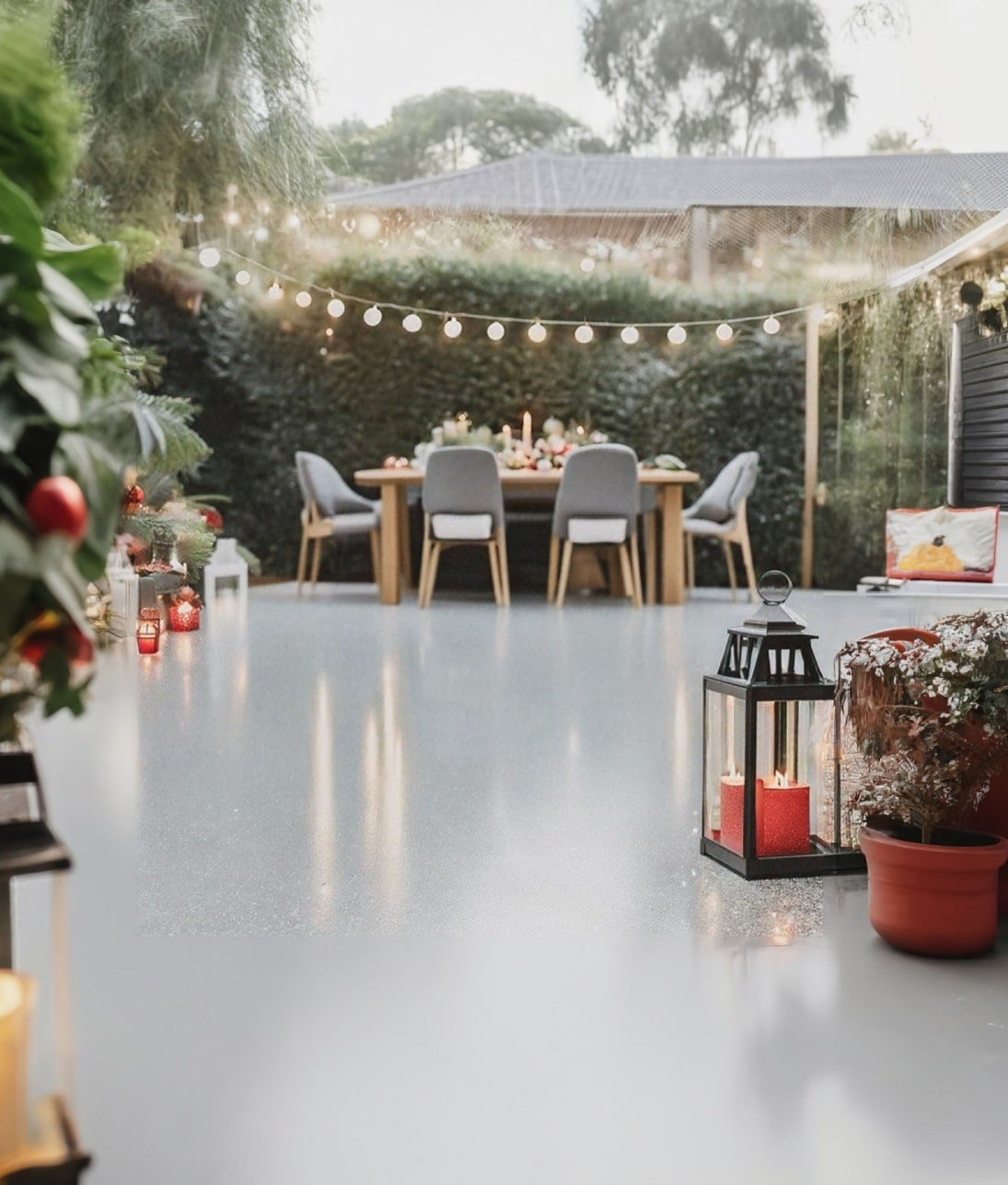 house patio with floor coating