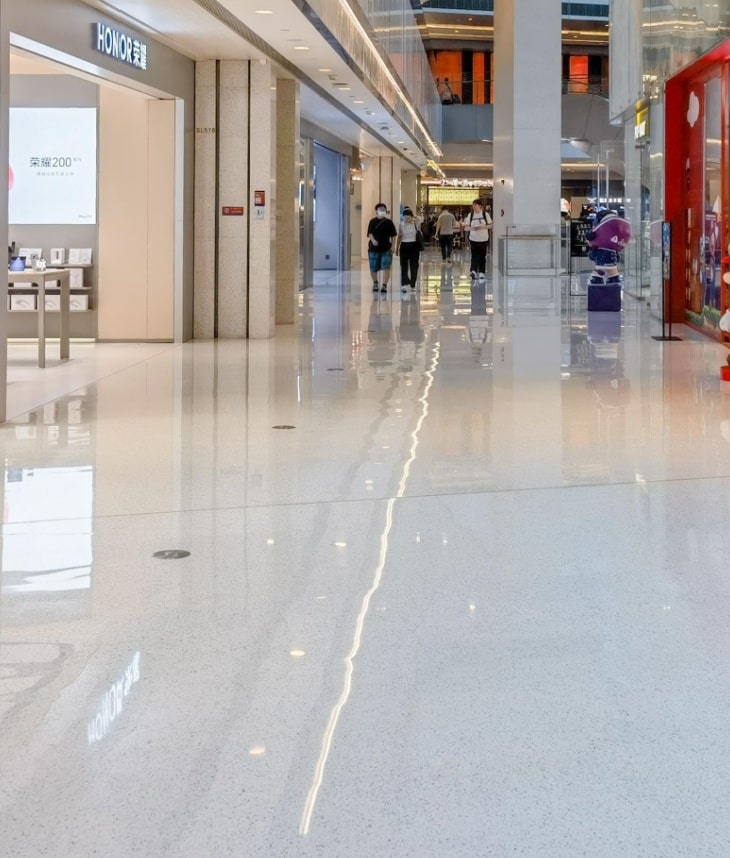retail store with polyaspartic floor coating