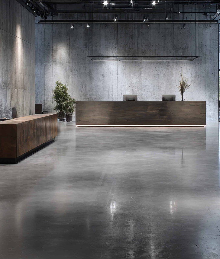 Image of polished concrete floor at office